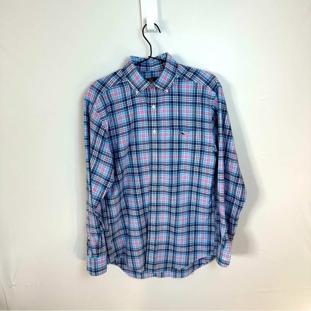 Men’s Size Small S - Vineyard Vines - Mens Blue Plaid Classic Fit Tucker Shirt